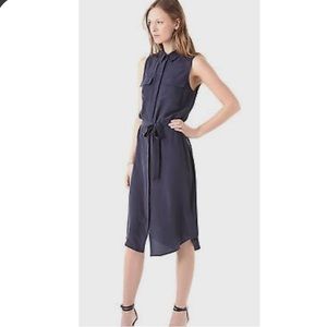 Equipment navy Silk Shirtdress